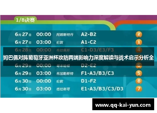 姆巴佩对阵葡萄牙亚洲杯攻防两端影响力深度解读与战术启示分析全